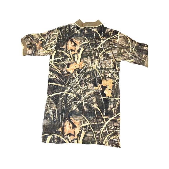 Men's Wrapid Bass Atlanta GA Realtree Camo Hunting Polo Shirt Size M Excellent - Picture 2 of 9